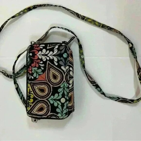 VERA BRADLEY ON THE SQUARE CROSSBODY WALLET PURSE REMOVABLE STRAP - Picture 1 of 9